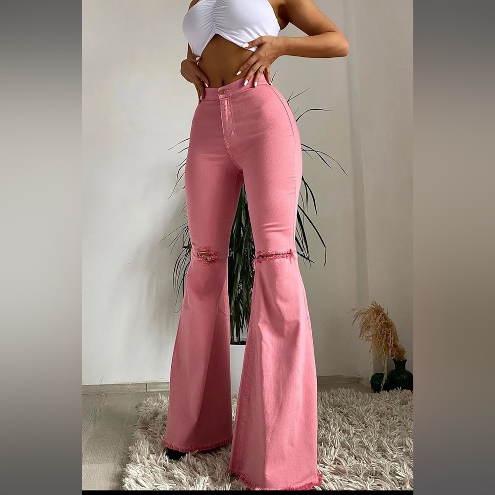 Fashion Nova Bell Bottoms, Pink, size 1 NWT